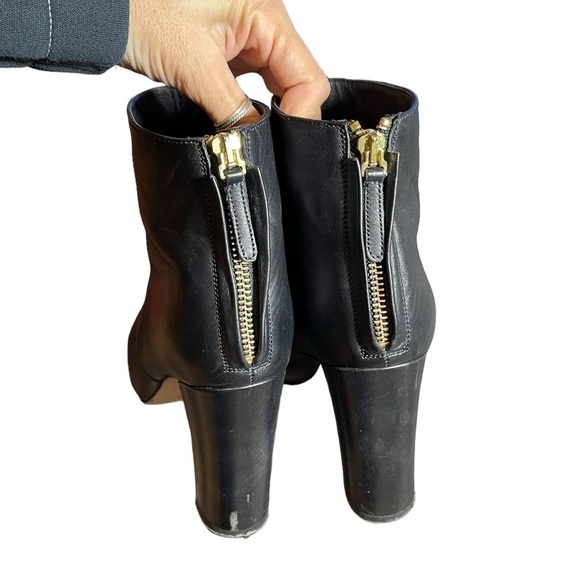 J.Crew Adele Leather Ankle Heel Boots, Zipper Closure, Black, Size 8.5 - Picture 11 of 13